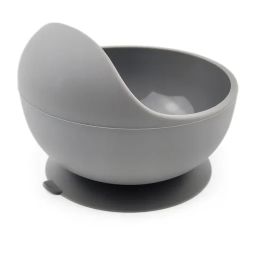 Plato hondo con ventosa y cubierto gris - Image 2