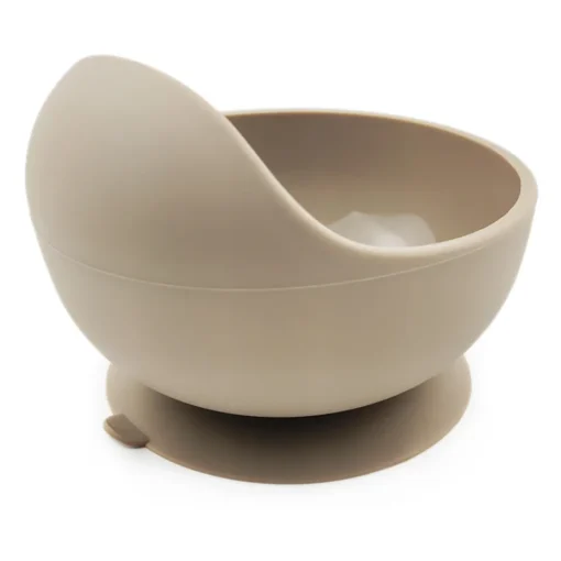 Plato hondo con ventosa y cubierto beige - Image 2