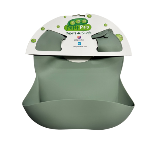 Babero de silicón verde