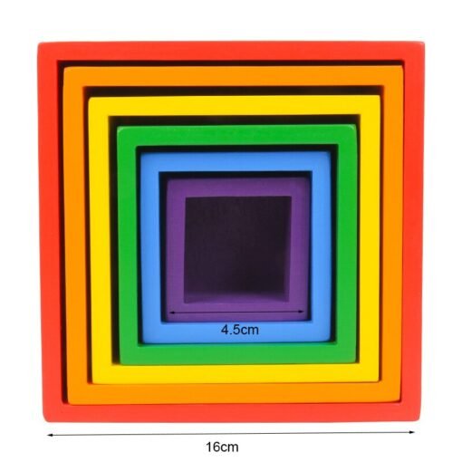 Cubos de madera arcoíris - Image 2