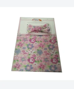 Manta y vincha para bebé de rosas